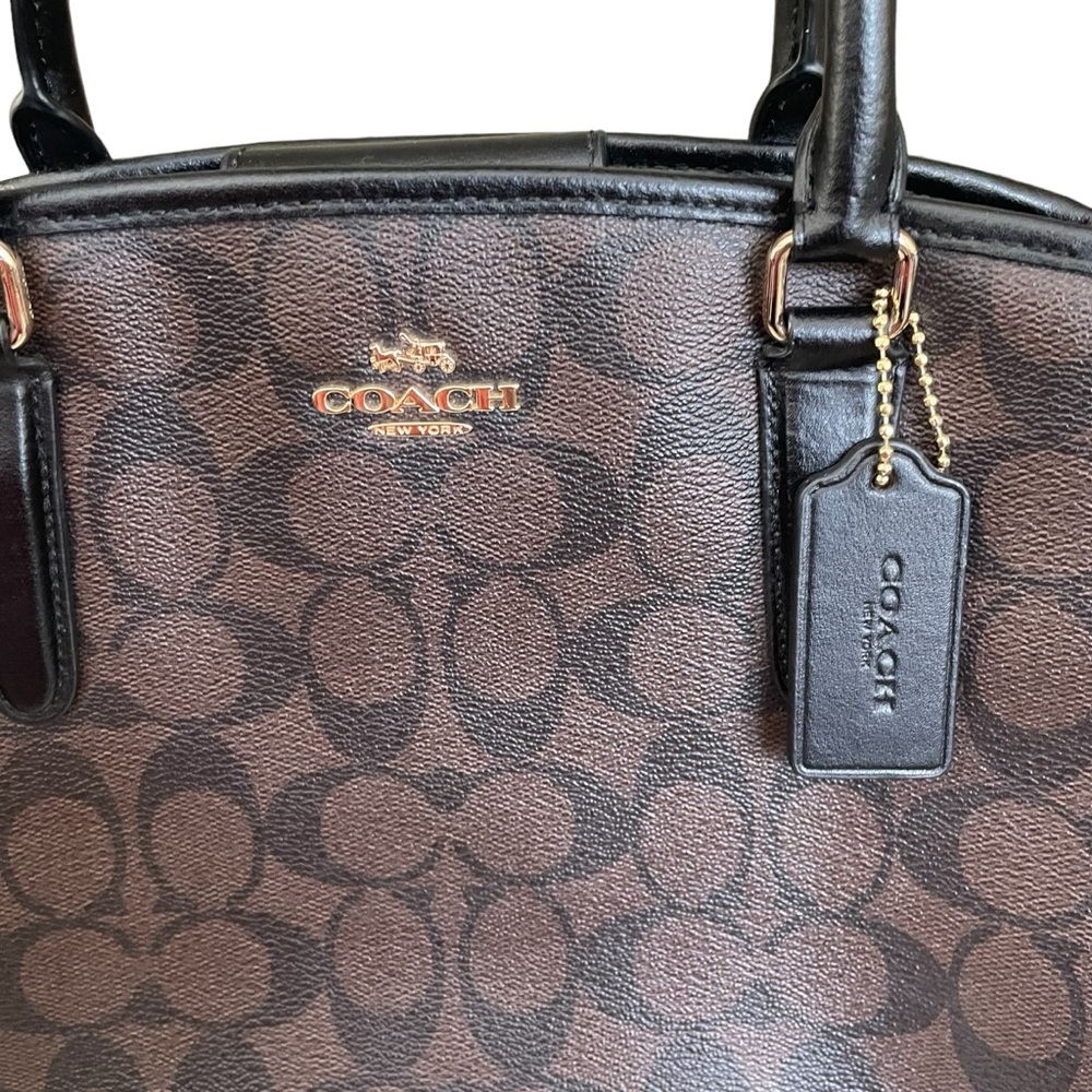 Coach Margot Carryall Signature Canvas Purse Crossbody Brown/Black F58310 NWOT - Picture 4 of 11